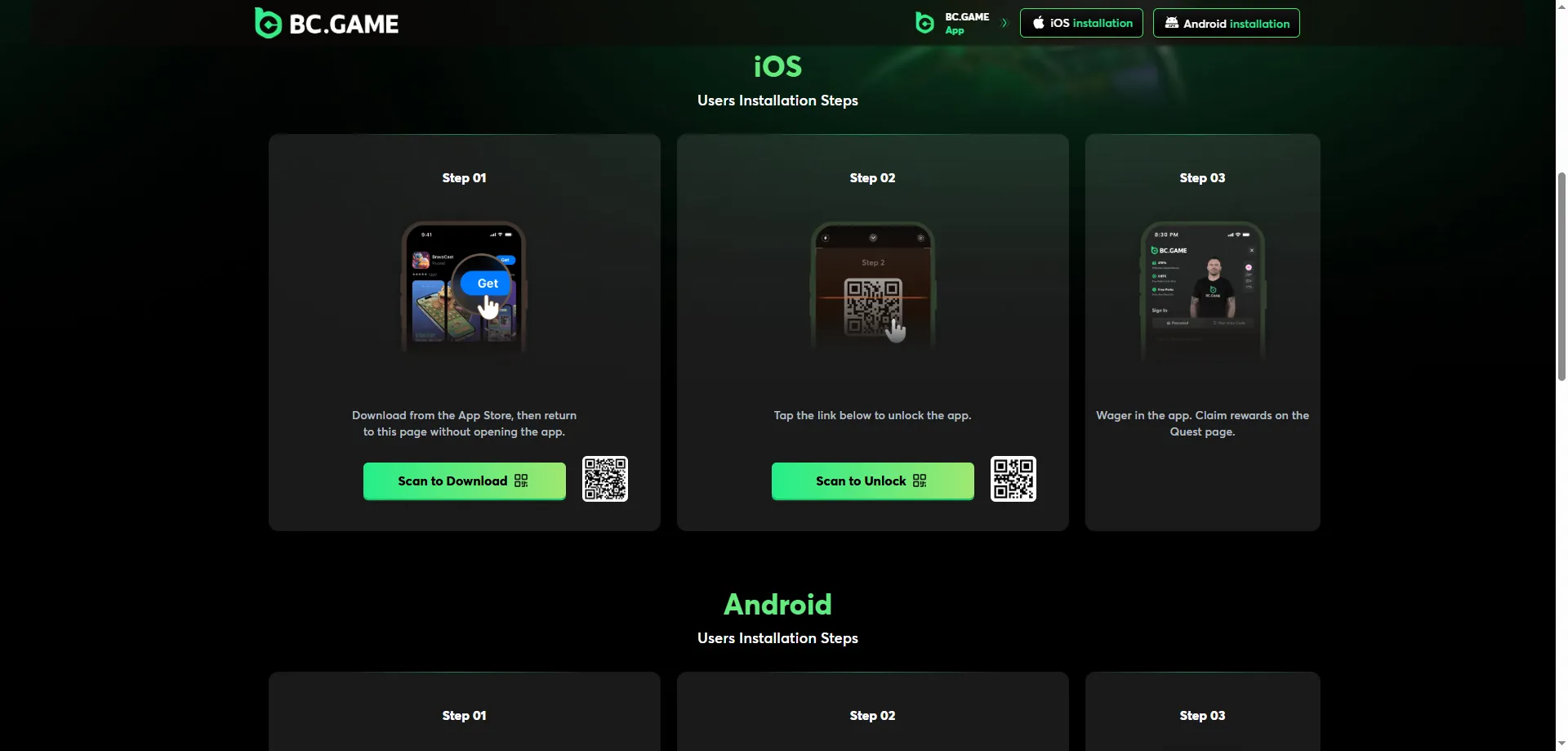 BC Game Casino mobile app for Android and iOS &mdash; play anywhere